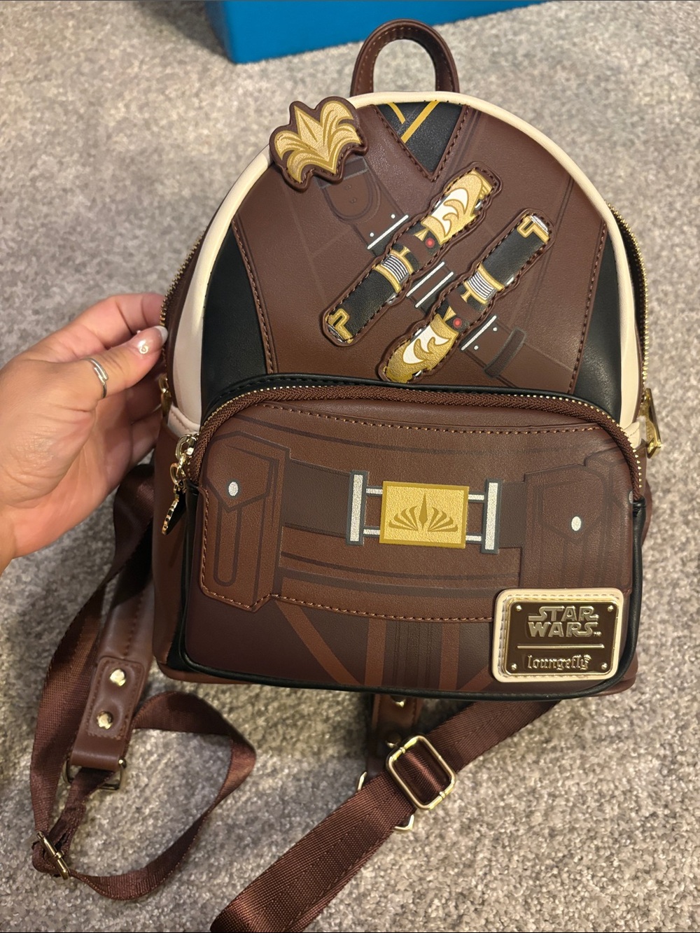 Loungefly Brown and Cream Star Wars Chewbacca-Inspired Mini Backpack